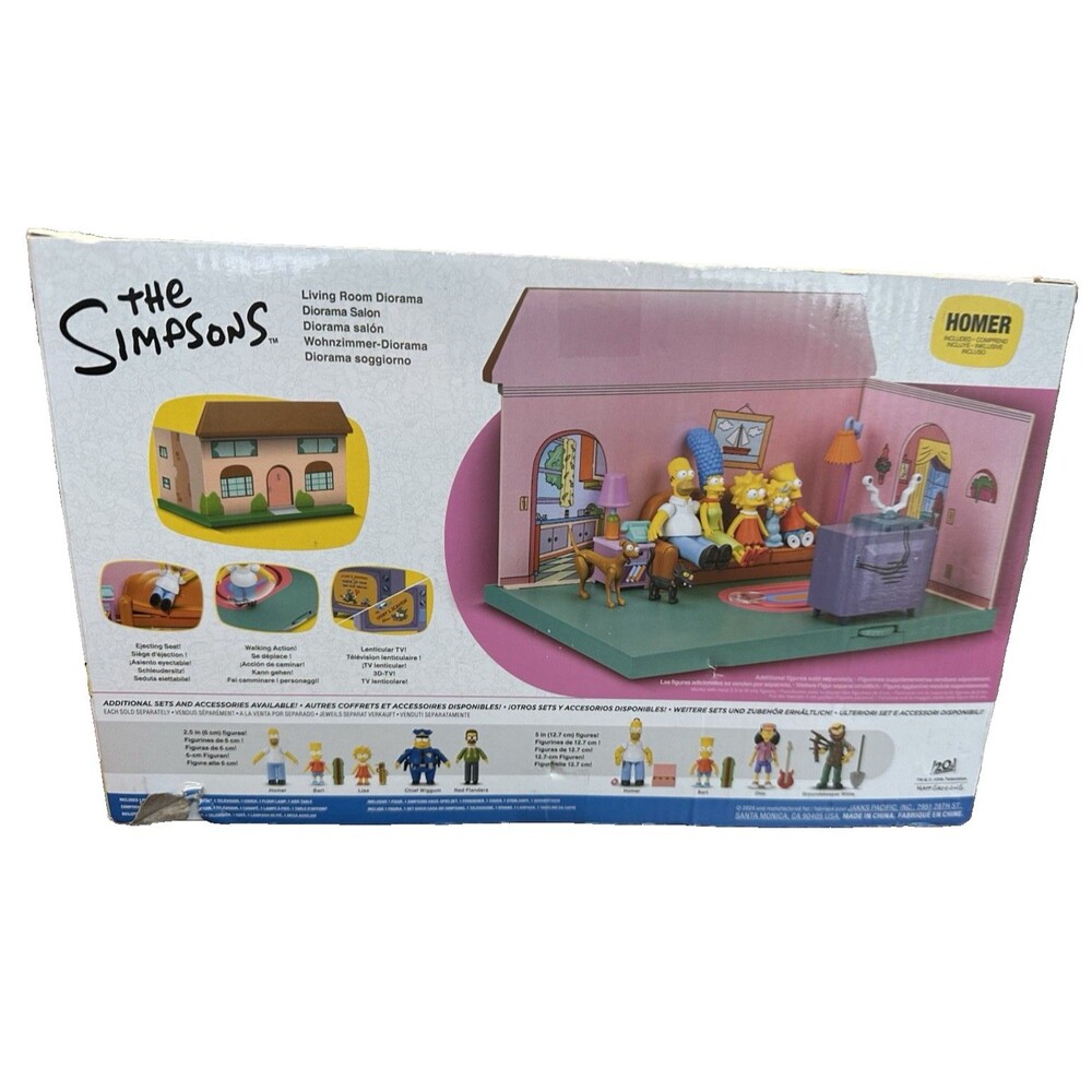NIB Simpsons Living Room Diorama w/Homer Simpson) Jakks Pacific